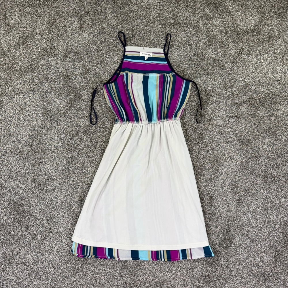 Monteau Los Angeles Striped Sleeveless Wrap Dress Multi Colored Womens Small‎ - Picture 5 of 11